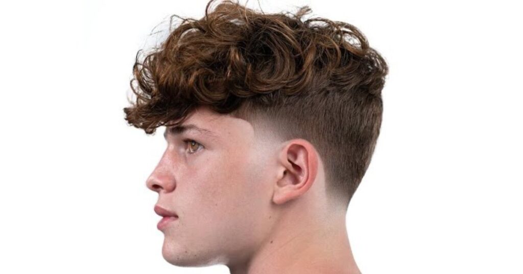 Curly Crop with Temple Fade