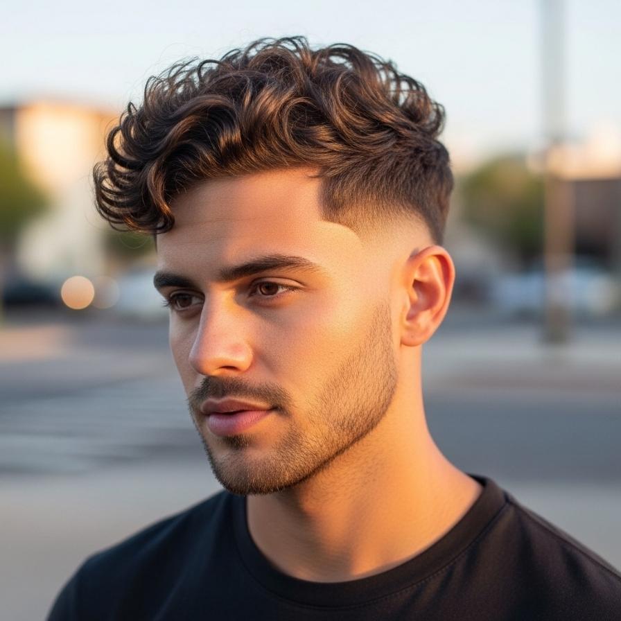 Low Temp Fade with Thick, Medium Curls