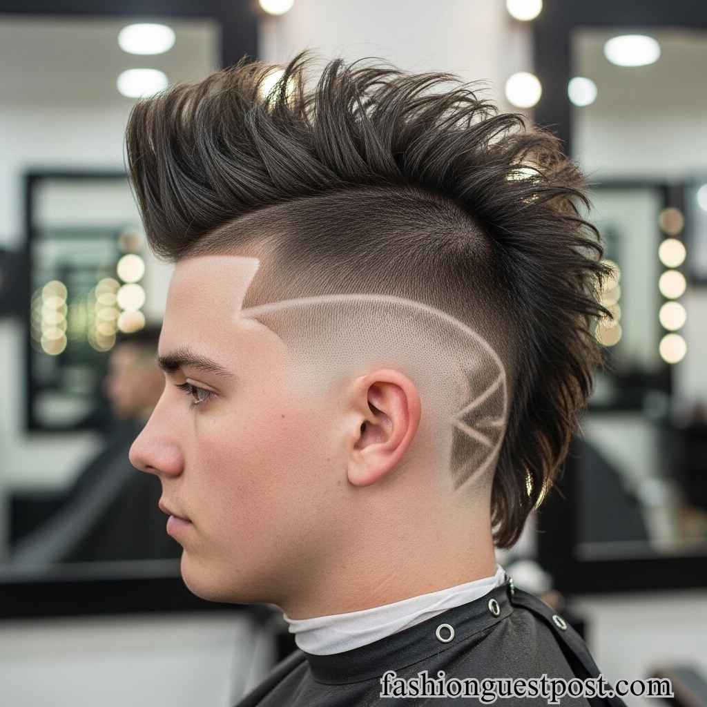 Mohawk with Burst Mid Fade
