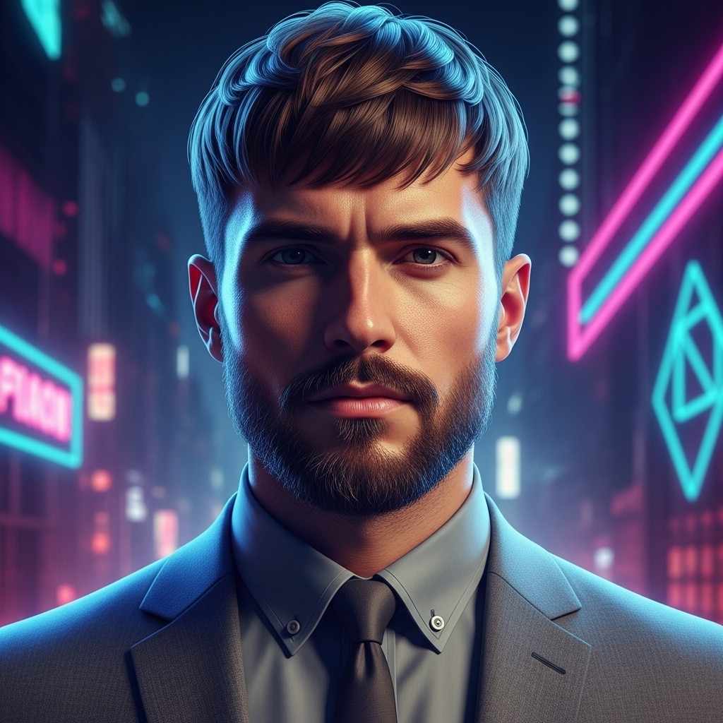 Short, Choppy Mod with Beard