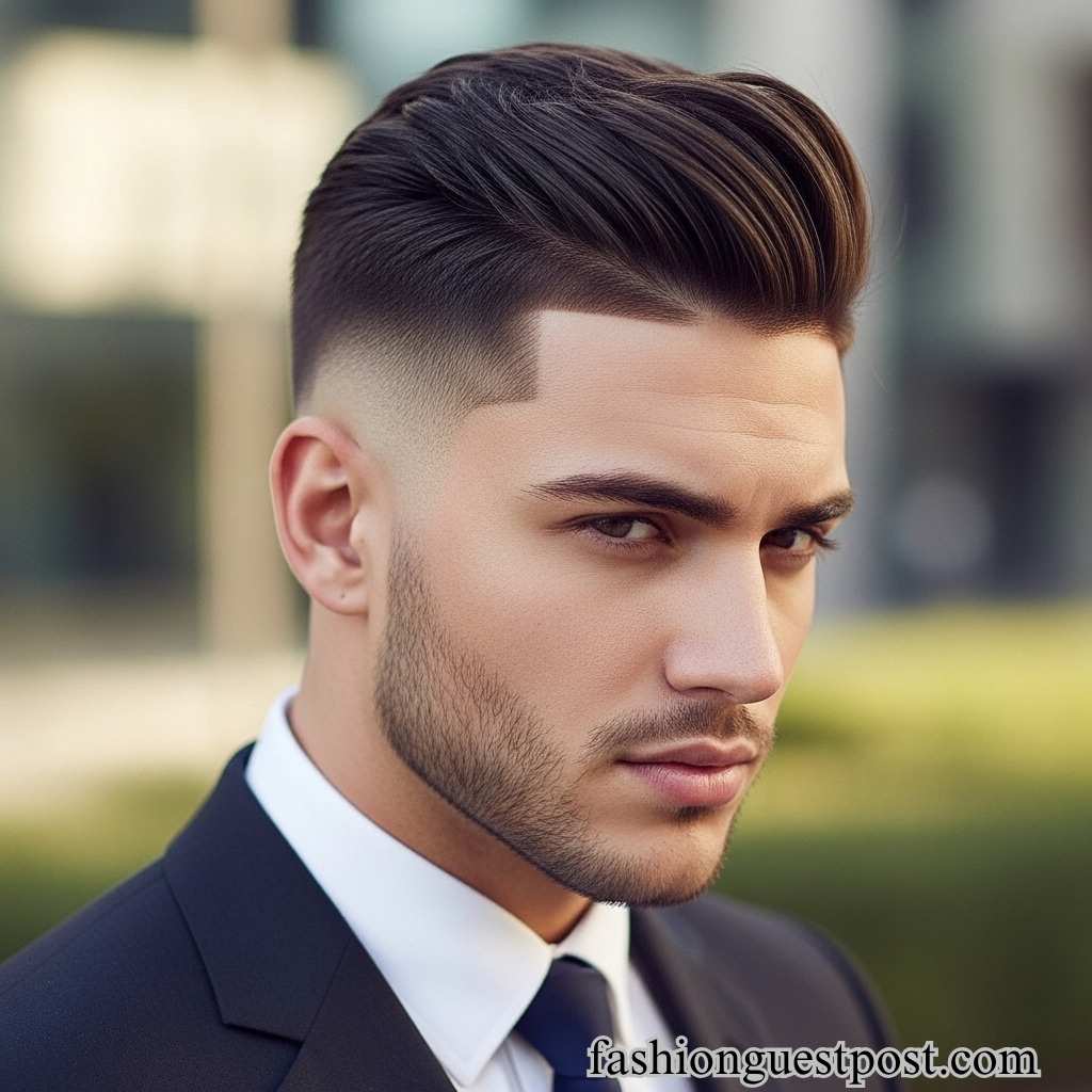 Trendy Parted Style with Mid Fade
